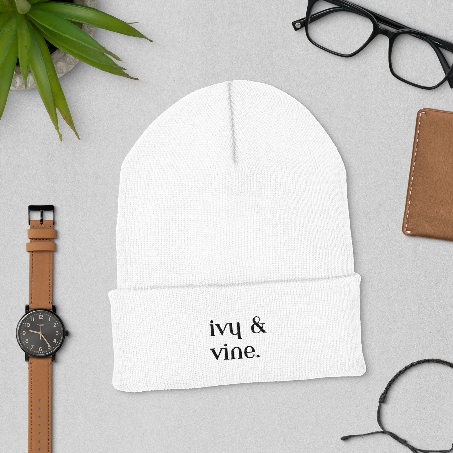 Ivy and Vine Cuffed Beanie